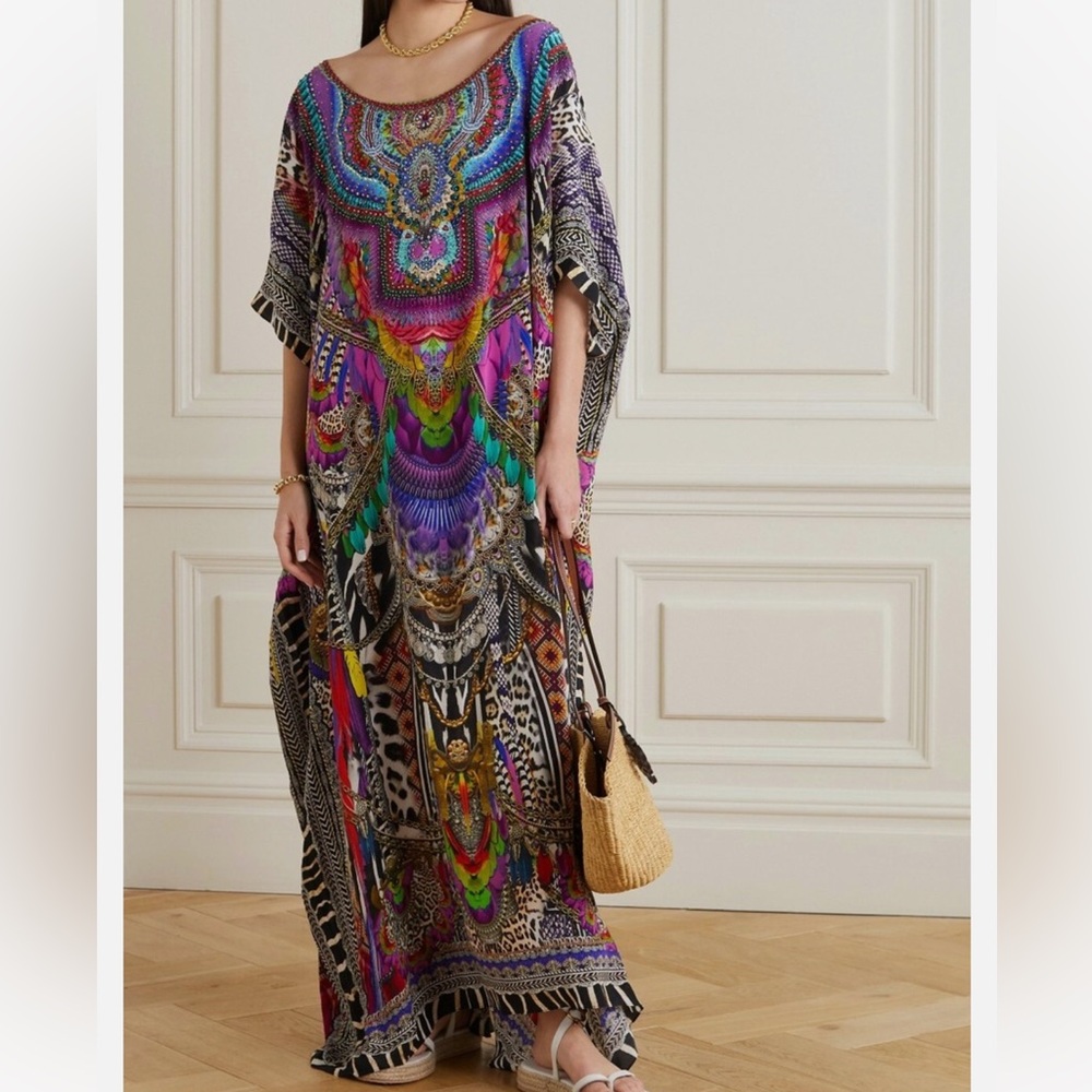 Camilla Kaftan One Size Round Neck 'Guardians of The Sun' dress